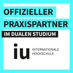 Logo der iu Internationalen Hochschule als Offizieller Praxispartner im dualen Studium